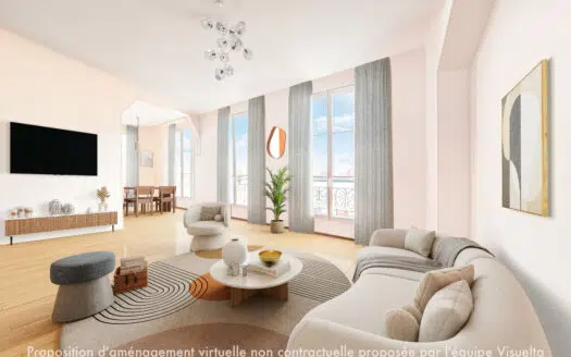 photo 1 projection 3d du séjour acheter exelmans c21 paris 16 auteuil seine